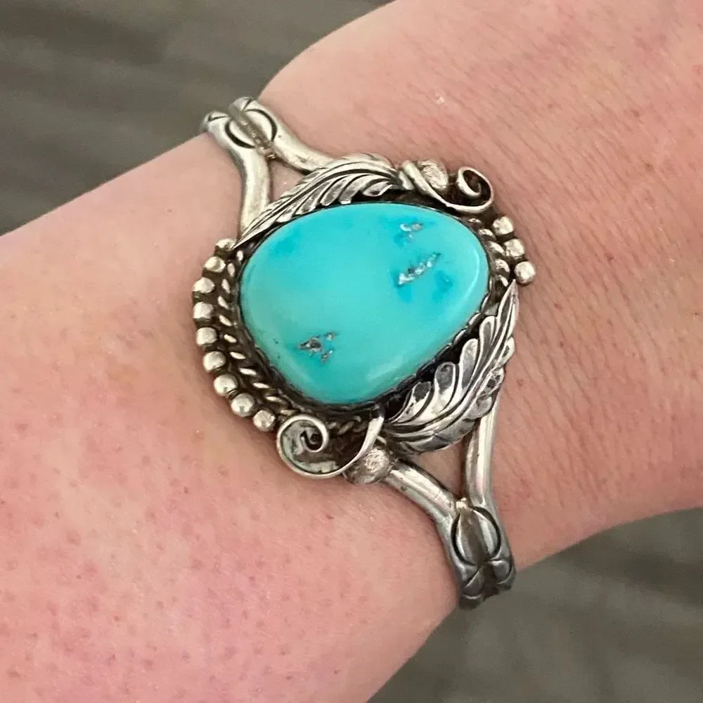 Vintage Navajo Eddie Bacenti Turquoise Cuff